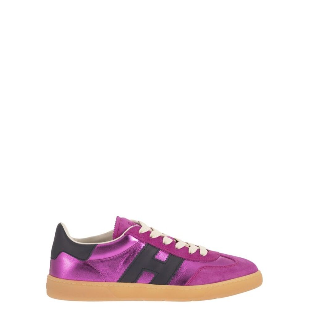 Hogan Women Cool - Metallic Leather And Suede Trainers